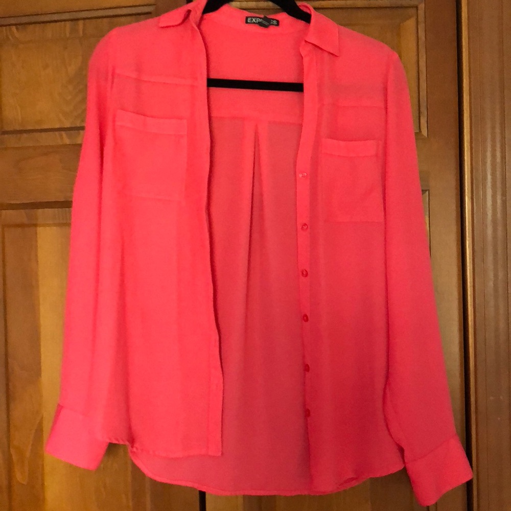 Long Sleeve Coral Blouse